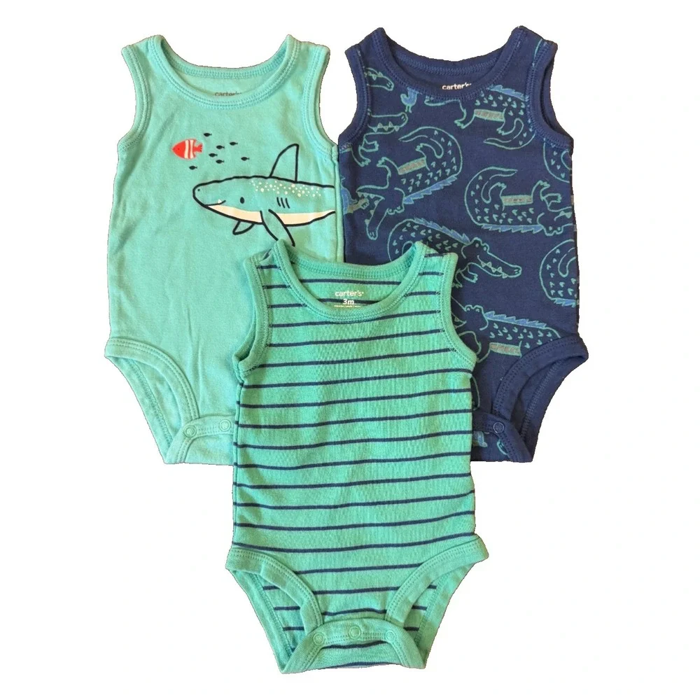 Carters Baby Boy Rompers‎ 3 Months Outfit Clothes Summer Lot Tank Top Bodysuits